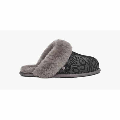 Chinelos UGG Scuffette II Sparkle Graffiti Mulher Pretas | PT-FMNKC